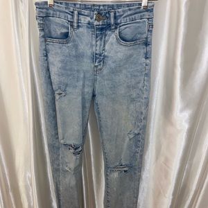 American eagle curvy high rise jeggings light wash size 8